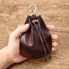 Cartera de Monedero Corsé de Cuero Marlette con Cordón Bolsa de Almacenamiento para Artículos Pequeños Cartera de Monedas de Vacuno Bolsa de la Fortuna Bolsa de Almacenamiento para Monedas