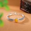 Un Ciervo Plata Esterlina S925 Cera de Abejas Jade Hetian Jade de Agua Fina Vintage Pulsera Huevos Fideos de Trigo Viejo Pulsera de Plata Calada