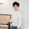 Suéter de lana pura para niños, para hombre y mujer, jersey para bebé holgado de cuello medio alto, para llevar debajo, suéter de cachemira, versión de moda infantil