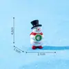Nuevo producto transfronterizo: Paisaje en miniatura con un muñeco de nieve y Santa Claus sosteniendo un letrero, decoraciones DIY de escena de nieve, adornos de escritorio