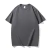 Camiseta da Planície de Hebei 230g Algodão Puro Ombro Normal Manga Curta Camiseta Masculina Gola Redonda Cor Sólida Marca Tendência Camiseta Cultural com Estampa Gráfica Manga Curta