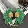 Pendientes de Plata con Esmalte Medieval de Pétalos de Flores Coloridas Pendientes Fabricante Suministro en Vivo Pendientes de Nicho