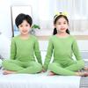 Traje de terciopelo para niños lijado de doble cara cálido otoño dos piezas color sólido lunares color sólido otoño e invierno pijama