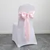 Funda para Silla de Banquete de Boda Estilo Nórdico con Lazo Floral Bufanda de Seda Respaldo de Silla Cinta Floral de Satén