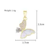 Cobre Oro Real Concha Blanca Mariposa Dorada Soñadora Moda Transfronteriza DIY Joyería Cobre Circonita Microincrustación Colgante