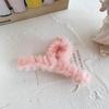 Horquilla de pelo de conejo de imitación con pinza de peluche para otoño e invierno, para niña coreana, suave, para sujetar el pelo, con pinza de tiburón