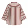 Camisa de rayas marca Z con un moderno bajo abullonado, popular en AliExpress, estilo europeo y americano, transfronterizo, dulce y fresca, Sudeste ZA