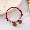 Pulsera de Hilo Rojo Unisex Pulsera Tejida de Flor de la Suerte Accesorio del Año Zodiacal Madera de Durazno Auténtica Cesta de Durazno Amuleto de Paz