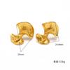 Pendientes de estilo francés con diseño irregular sencillo y estilo frío para mujer, nuevos pendientes Tide de acero de titanio y oro de 18 quilates.