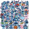 50 Peças de Adesivos de Desenho Animado de Lilo & Stitch, Adequados para Decorar Guitarras, Skateboards, Malas, Adesivos à Prova d'Água e Removíveis