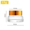 Tarro de Crema Transparente Marrón con Hombro Inclinado, Botella de Vidrio Sellada para Crema Multiespecificación, Botella Dispensadora Portátil de Cosméticos para Viaje