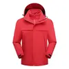 Conjunto de Dos Piezas con Capucha Desmontable Tres en Uno para Otoño e Invierno para Hombres y Mujeres, Ropa de Montañismo Cálida Resistente al Desgaste a Prueba de Viento e Impermeable