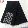 Vestido de renda bordada preto solúvel em água, tecido oco respirável, tecido de renda atacado renda francesa