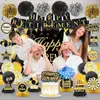 Decoração para Festa de Aposentadoria de Novo Produto Adereços Decoração Preta e Dourada para Festa de Aposentadoria Suprimentos para Decoração de Festa de Aposentadoria