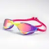 Procesamiento y Personalización, Suministro de Fábrica, Gafas de Natación Galvanizadas, Gorro de Silicona para Adultos, Gafas de Natación con Impresión de Logo, Fábrica de Origen