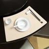 Abanico Forma Nuevo Estilo Chino Hotel Patrón Espiga de Arroz Cuero Mesa Redonda Mantel Individual para Mesa de Comedor Mantel Individual a Prueba de Aceite Mantel para Vajilla Aislamiento Antideslizante