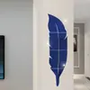 Pegatinas de Pared Estéreo de Acrílico de Cristal de Fábrica Pegatinas Decorativas para el Hogar de Dormitorio Sala de Estar Pegatinas de Pared de Espejo de Pluma