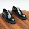 [Exclusivo VIP] Sapatos de Couro Envernizado Couro Brilhante Masculino Solado Grosso Aumentado Formal Negócios Couro Genuíno Brogue Esculpido Britânico