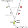 Roda Gigante Aço Inoxidável Gotejamento de Óleo Fruta Zircônia Pingente DIY Corrente de Clavícula Pulseira Anel Moda Luxo Acessível Conjunto para Mulheres