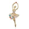 Joyería Europea y Americana Suministro Listo Broche de Niña Bailarina con Pintura al Óleo de Diamantes Broche Ropa Anti-Exposición para Mujer Venta al por Mayor