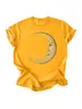 Amazon eBay sitio independiente moda personalizada versátil mujer cara nueva luna estrella manga corta camiseta capa base