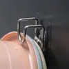 Estante de almacenamiento para lavabo de pared con ganchos, ganchos para lavabo, ganchos adhesivos, estante para lavabo de baño, un artículo imprescindible.