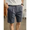 Pantalones de Traje Pequeños de Pierna Recta Estilo Lujo Ligero para Hombre Verano 3D Casual Shorts Versátiles para Todos los Días Resistentes a las Arrugas de Longitud Media