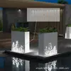 Departmento de Ventas de jardinera de flores luminosas para hotel, combinación de mampara móvil, maceta municipal, jardinera exterior de hierro y acero inoxidable con luz