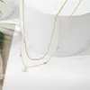 Collar de Acero Inoxidable con Colgante de Pedrería en Forma de Corazón Apilado Estilo Europeo y Americano para Mujer Cadena para Clavícula de Alta Gama Lujo Ligero Venta al por Mayor