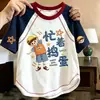 Camiseta Bordada con Estampado de Manga Corta para Niños, Colorido de Moda, Capa Base Color Block, Top de Retazos de Algodón Puro con Costuras Visibles