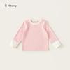 Ropa para Niños Youbao Camiseta Básica de Otoño Producto Nuevo Ropa Interior Color Bloqueada para Niños Cuello Redondo Tops para Niñas Mangas Largas para Niñas