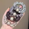 Goma para el pelo de satén perlado para mujer, coletero plisado de alta gama para recogidos bajos, accesorio para el pelo simple y elegante