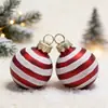 Bola de Vidro Pintada Listrada Vermelha e Branca Enfeite de Bola de Natal Suporte de Cartão de Visita de Vidro Enfeite Decoração Criativa de Vidro para Mesa