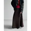 Falda Larga de Punto con Cintura Alta Estilo Paraguas Jiang Zuo Extremadamente Favorecedora Elegante Falda Larga Otoño Elástica Adelgazante Falda Midi Falda de Línea A 8309