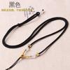 Cordón de un solo nudo con hilo dorado, bricolaje, jade Hetian, hebilla de seguridad de jade, collar de cuerda de ágata blanca fina ajustable para hombres y mujeres, venta al por mayor