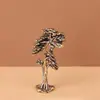 Modelo de Pino de Bienvenida de Cobre, Montaña Artificial, Decoración de Paisajismo para Acuario, Artesanías de Micro Paisaje, Vestíbulo de Entrada del Hogar, Gabinete de Vino, Adorno de Pino