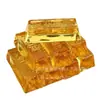 Venta al por mayor de fábrica barra de oro de topacio adornos de bendición BRICS personalidad oficina fortuna sala de estar decoración del hogar regalo