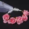 Boda boda sesión de fotos nupcial hecho a mano anillo caliente para la cabeza velo flor artificial modelo fotografía de playa junto al mar accesorios para el cabello