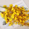 Orquídea Artificial Danzante de Tallo Largo con 5 Ramas, Oncidium de Seda de Tallo Único para el Hogar, Boda, Fotografía, Decoración de Hotel, Ramo de Flores Artificiales