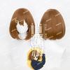 Xiaoyaoyou Light Tone Girl Hirazawa Wei cos Peruca Simulação Couro Cabeludo Top Pequeno Somente Marrom Cosplay Peruca Curta