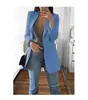 2025 Amazon Nuevo Moda Europea y Americana Casual Traje Solapa Delgado Cárdigan Temperamento Chaqueta Blazer Mujer Primavera Otoño