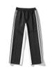 Pantalones casuales de rayas laterales para hombre, primavera y otoño, marca de moda americana, pantalones rectos sueltos, pantalones deportivos combinables, moda