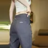 Calça Casual Masculina de Seda Gelada Verão Fina Cintura Elástica Slim Fit Reta Calça de Trabalho Calça de Trabalho Durável para Homens