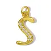 Amazon Style Cobre Zircônia Micro-Incustada Pingente de 26 Letras Acessórios para Joias Artesanais DIY Atacado