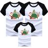 Nueva camiseta de verano de manga corta para padres e hijos, conjunto familiar de manga raglán, versión coreana de ropa infantil holgada, una generación de blanco y negro