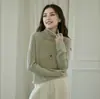 Estilo Casual Cashmere de Alta Qualidade Tricô Gola Redonda Outono e Inverno Seda Cashmere Estilo Old Money Elegante Seda de Amora Top de Manga Longa