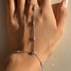 Pulseira de Dedo de Zircônia da Moda Transfronteiriça Europeia e Americana Personalizada com Corrente de Dedo com Anel Inserido Simples Versátil Joias da Moda para Mulheres