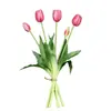 5 Buquês Amarrados à Mão, Tulipas Simuladas, Látex Pe Silicone Toque Hidratante, 5 Buquês de Tulipa, Decoração de Casa