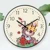 Novo relógio de parede Labubu fofo, ultrassilencioso, simples e fresco, para sala de estar, relógio de parede com ponteiro de segundos de varredura silenciosa