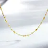 Cadena de Hada de Plata de Ley S925 Chapada con Perlas de Oro de 24K Collar de Burbujas Versátil de Gama Alta Estilo Ins Collar Simple